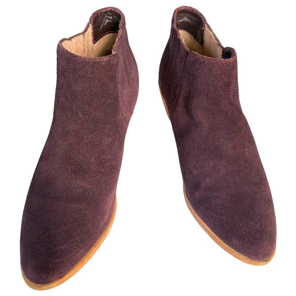 Joie Barlow Ankle Boot in Plum Suede Size 39 - Picture 7 of 8
